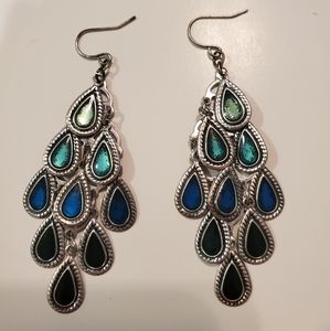 Aeropostale Ombre Dangle Earrings Droplet Blue